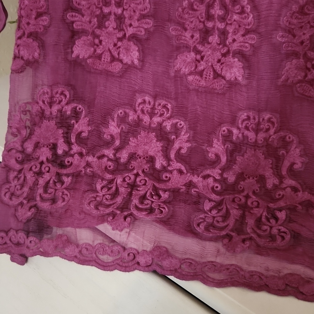 Soft Surroundings Hermosa Silk Tunic Dress P Large Plumberry Holidays Luxury - Picture 14 of 16